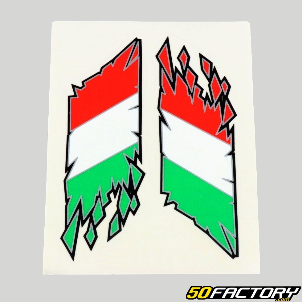 Adesivi bandiera Italia cm 12x9.5 ( - Vari pilota, moto, scooter